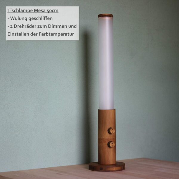 SunLike LED Vollspektrumlampe “Mesa”, Tageslicht Tischlampe aus nachhaltigem Bambus, dimmbar, handgefertigt – Bild 3