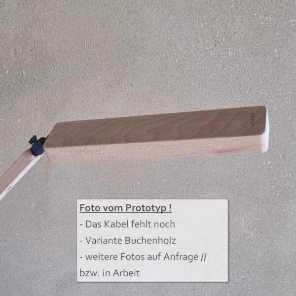 Vollspektrum Tageslichtlampe "Pivo" für den Schreibtisch|Büro|Homeoffice, Massivholz Buche|Eiche, handgefertigt – Bild 3
